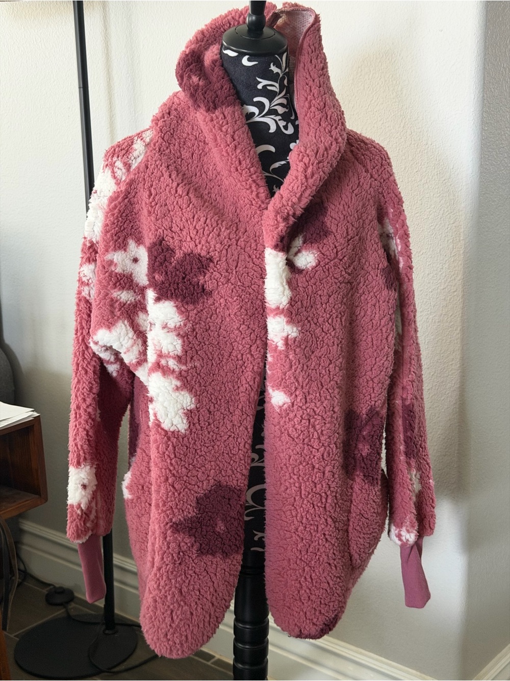 Lularoe plush wrap jacket hoodie Dusty Rose